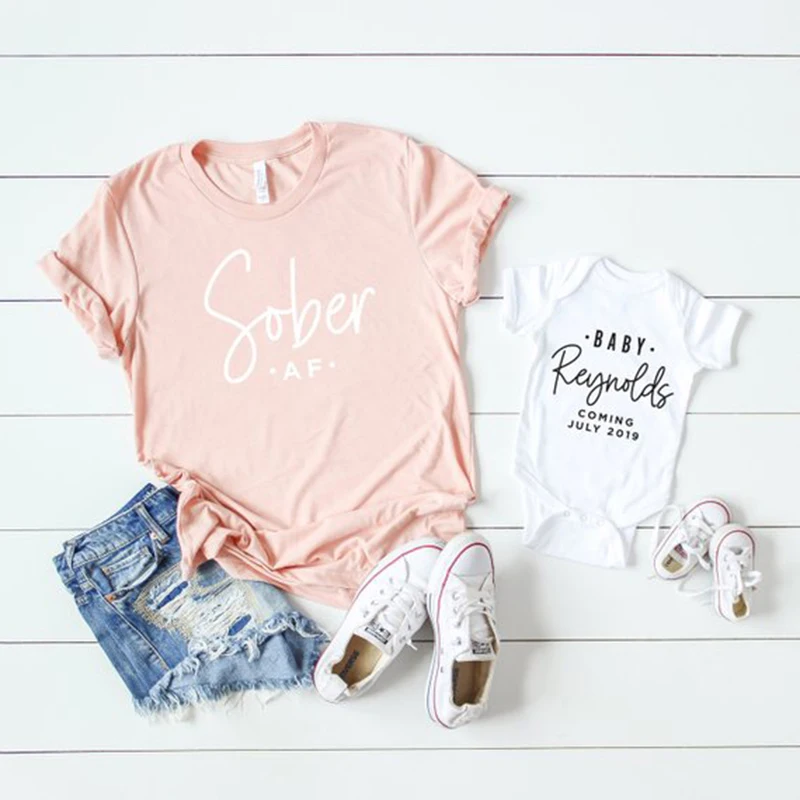 Рисовый дизайн трезвая Питьевая футболка для всей семьи объявление о