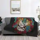 Ацтекское одеяло с кондиционированием воздуха, дорожное портативное одеяло, хэллоуин, цветочная эмблема, джунгли, злый родной цветок, празднование ужаса