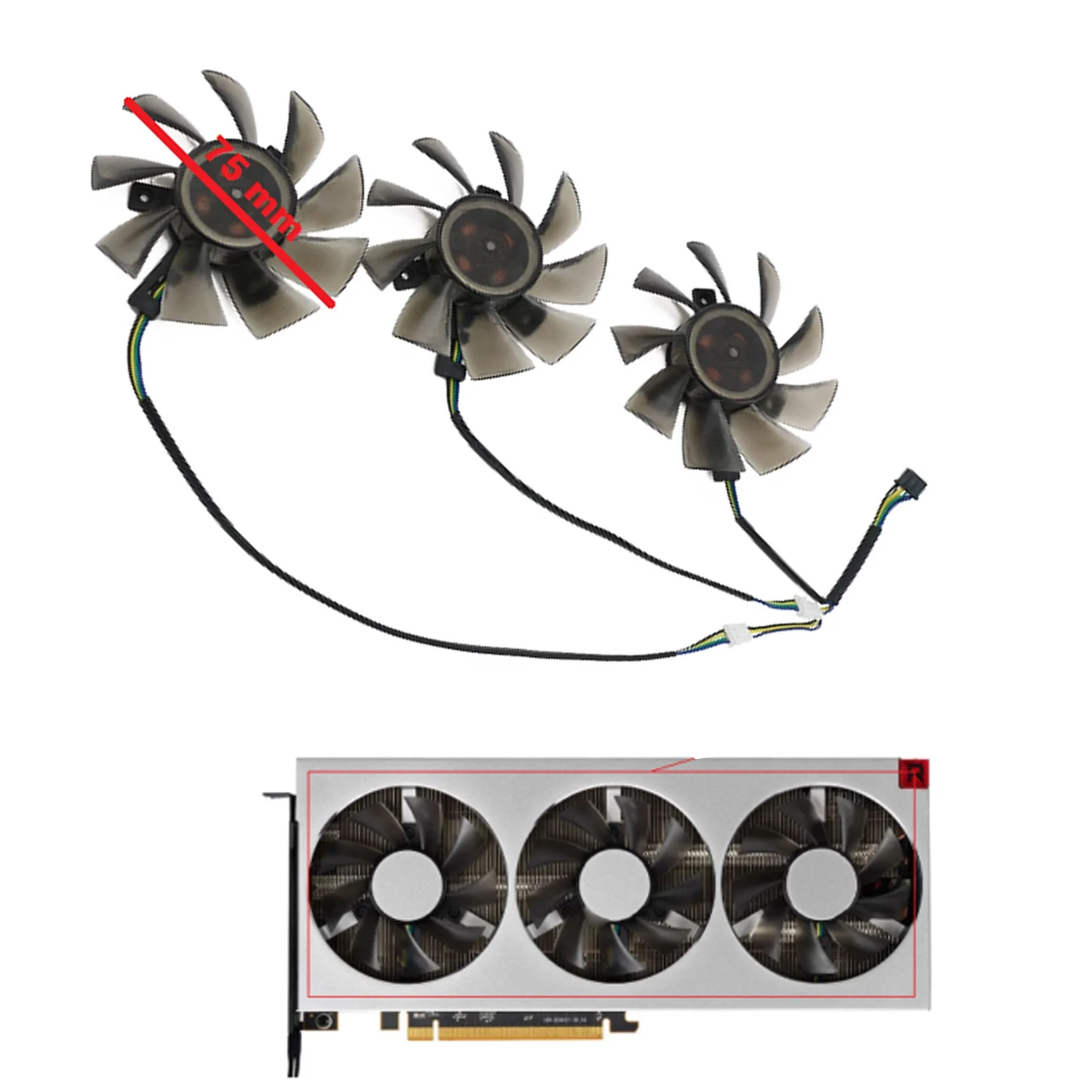 

Вентиляторы для Amd XFX Radeon VII RadeonVII Вентилятор Охлаждения видеокарты FD8015H12S