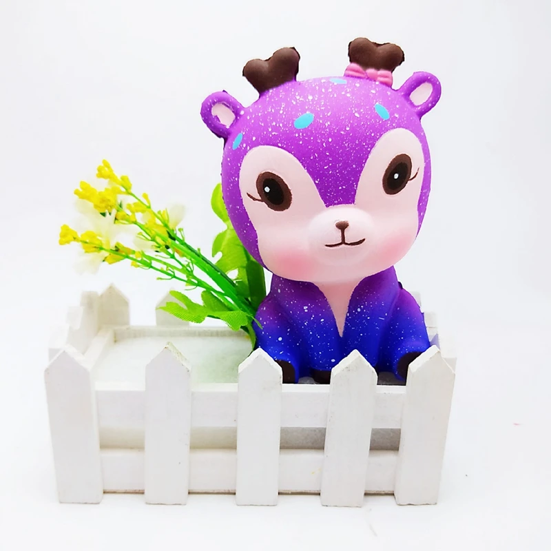 Мягкие игрушки для детей кавайные забавные антистрессовые с оленем из сквоша