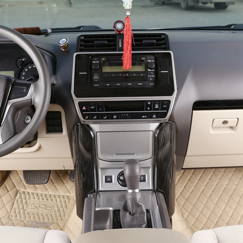 

2Pcs Grain ABS Center Console Decoration Panel Cover Trim Car Accessories for Toyota Land Cruiser Prado FJ150 150 2018