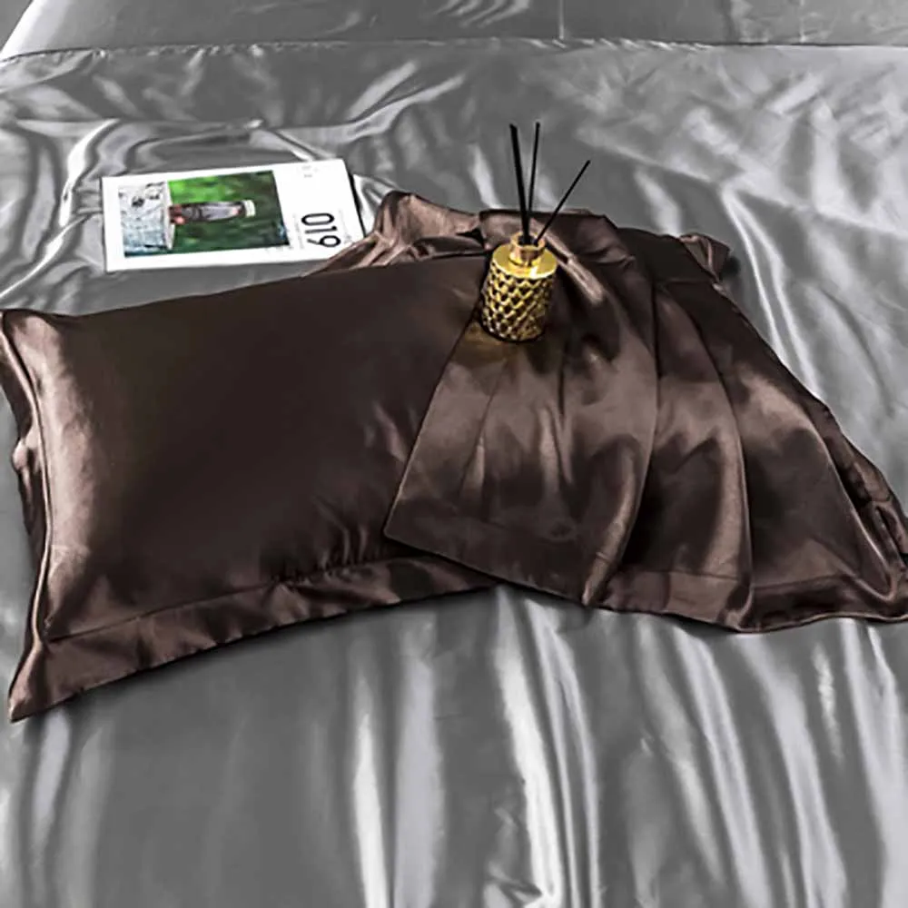 

Satin Pillowcase for Hair and Skin Queen Silk Pillowcase 2 Pack Satin Pillow Cases Set of 2 with Envelope Closure