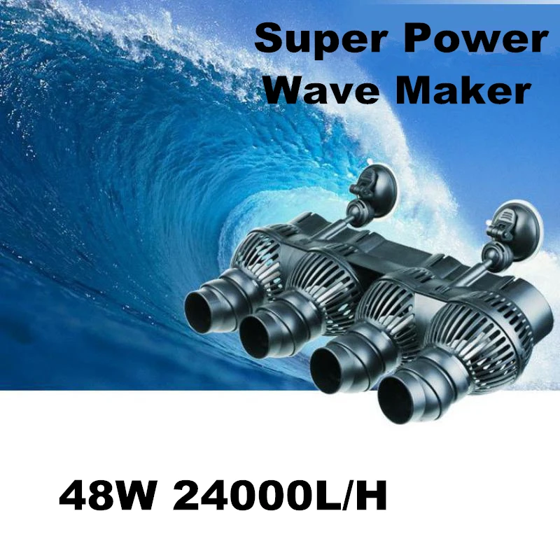 Супер мощность 48 Вт 24000л/ч аквариум 4 головки Wavemaker аквариума водяной насос для