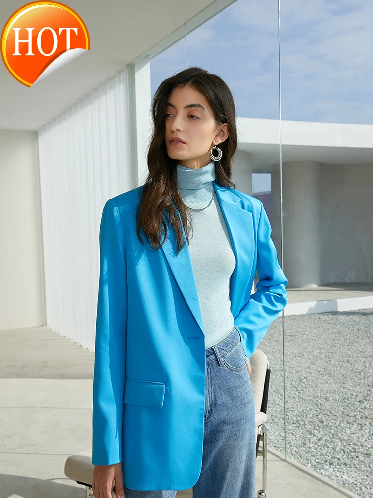 

Xiaozhong Street Photo Design feeling blue suit coat for women in early spring