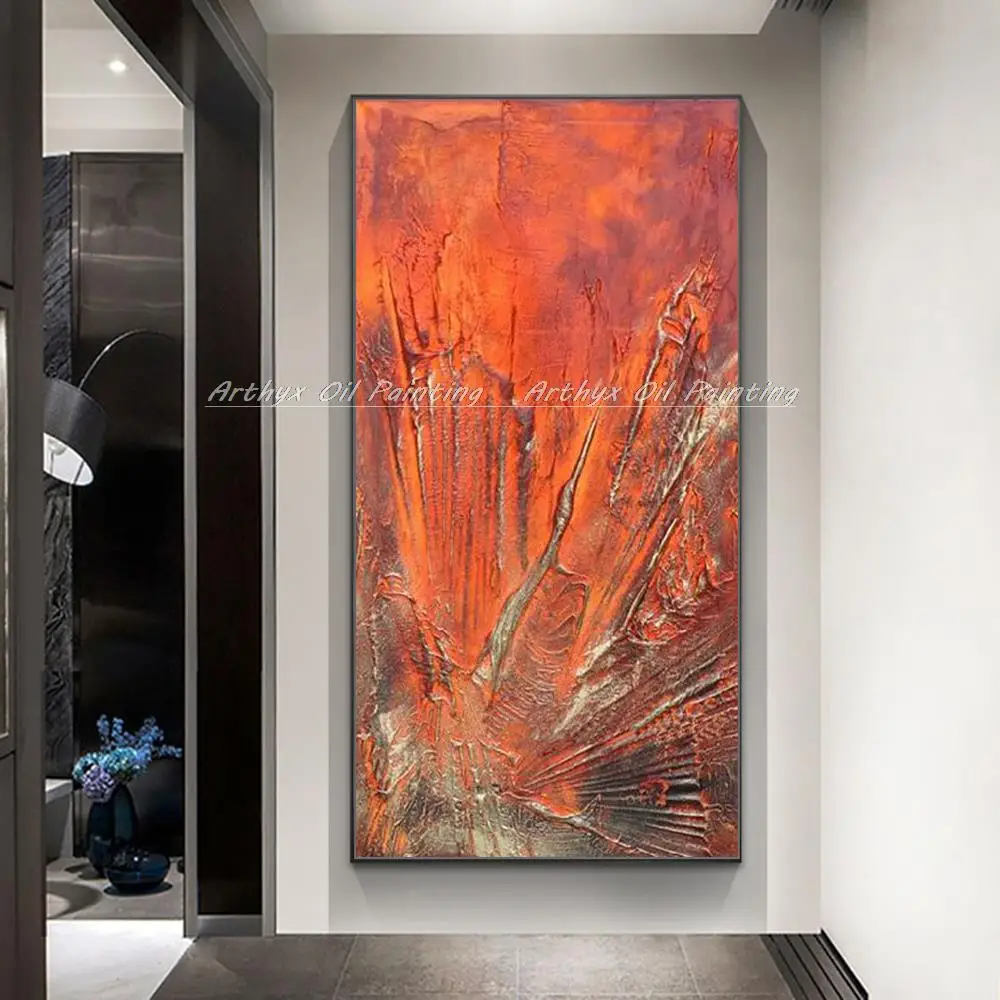 

Arthyx Large Art Hand Painted Thick Texture Abstract Oil Painting On Canvas Wall Wall Pictures For Entry Mudroom Home Decoration