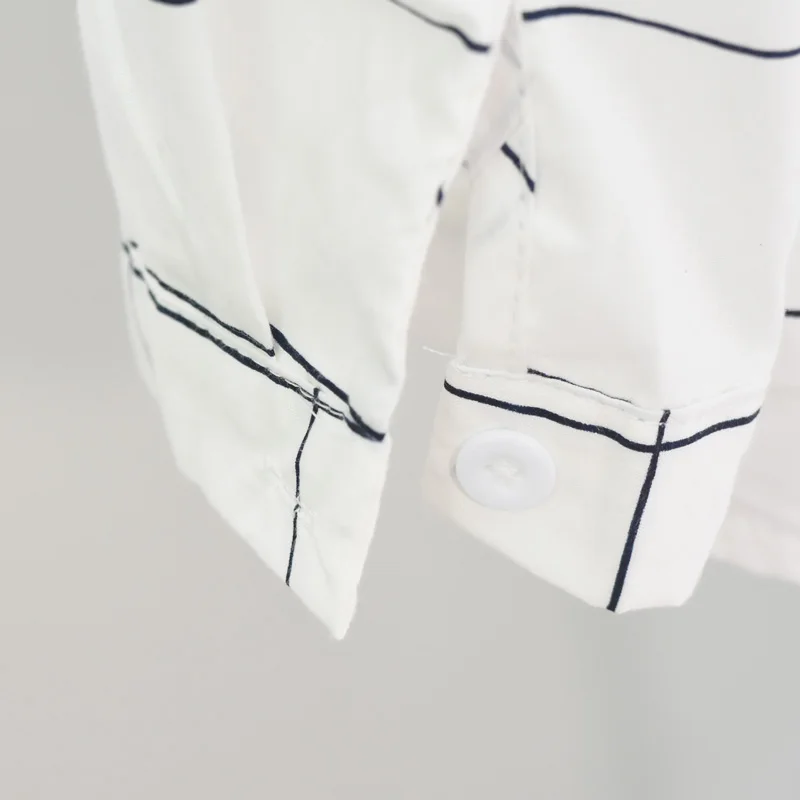 Женская хлопковая рубашка на пуговицах белая Повседневная Блузка с отложным