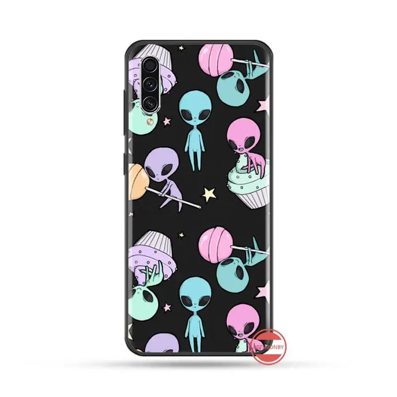

Aesthetics Cute Cartoon Alien Phone Case For Samsung A20 A30 30s A40 A7 2018 J2 J7 prime J4 Plus S5 Note 9 10 Plus