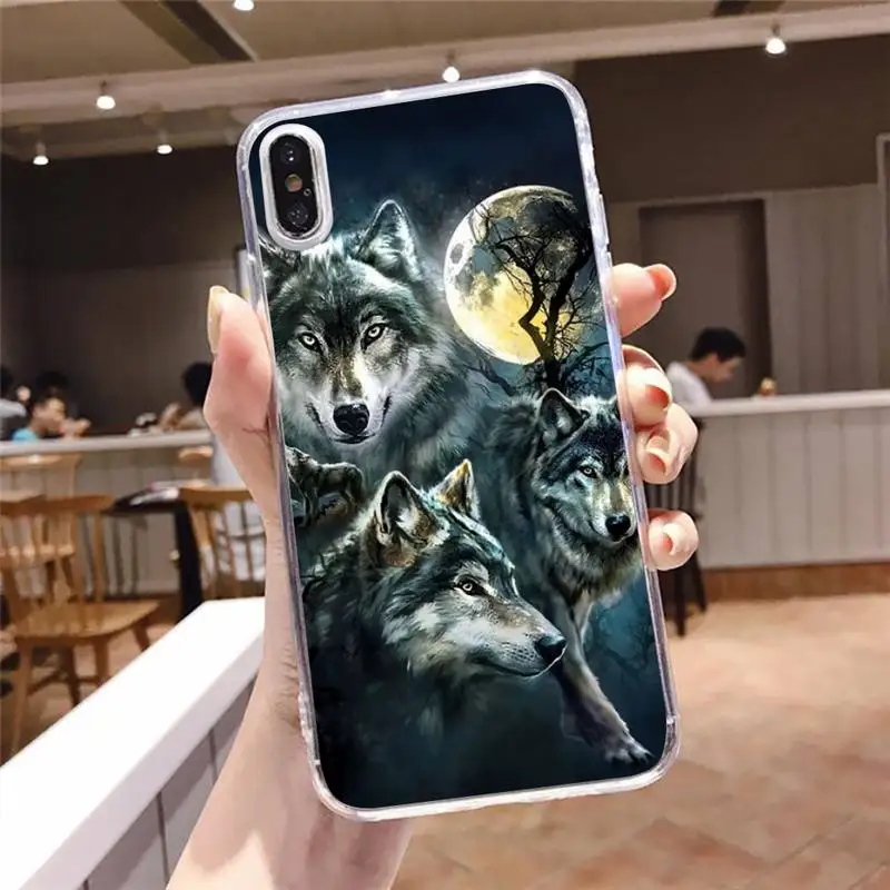 

Wolf animal ferocious cunning Phone Case Transparent soft For iphone 5 5s 5c se 6 6s 7 8 11 12 plus mini x xs xr pro max