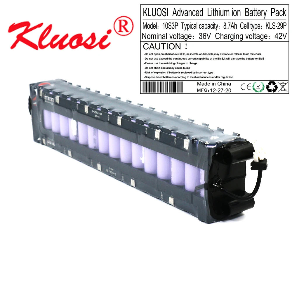 

KLUOSI 36V 8.7Ah 8Ah 10S3P Lithium Battery Pack for Xiaomi Mijia M365 Scooter with Communication Connector Match with Original