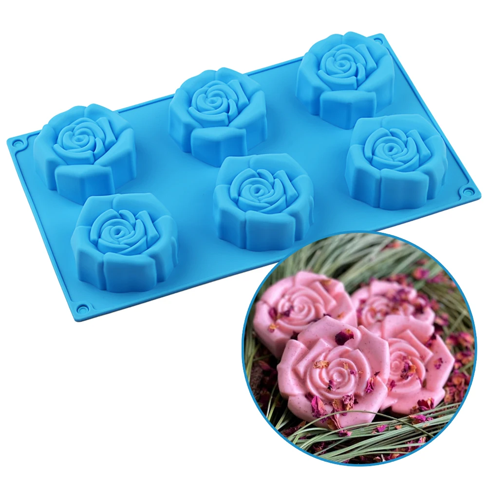 Силиконовая форма для мыла в форме цветка розы Инструменты выпечки Формы кексов