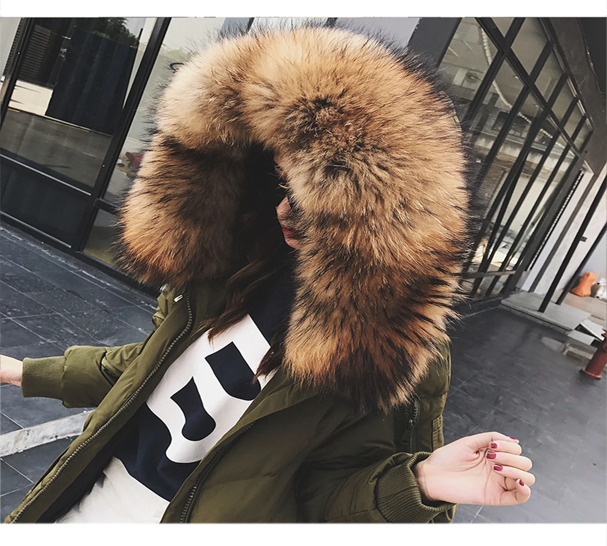 Женский пуховик зима 2019 новая мода большой меховой воротник толстый свободный