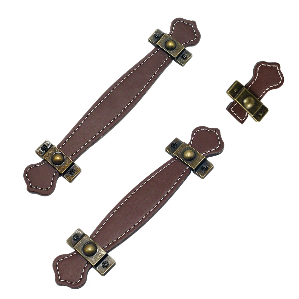 3 предмета в комплекте из цинкового сплава цинковый сплав с кожаной ручкой Винтаж