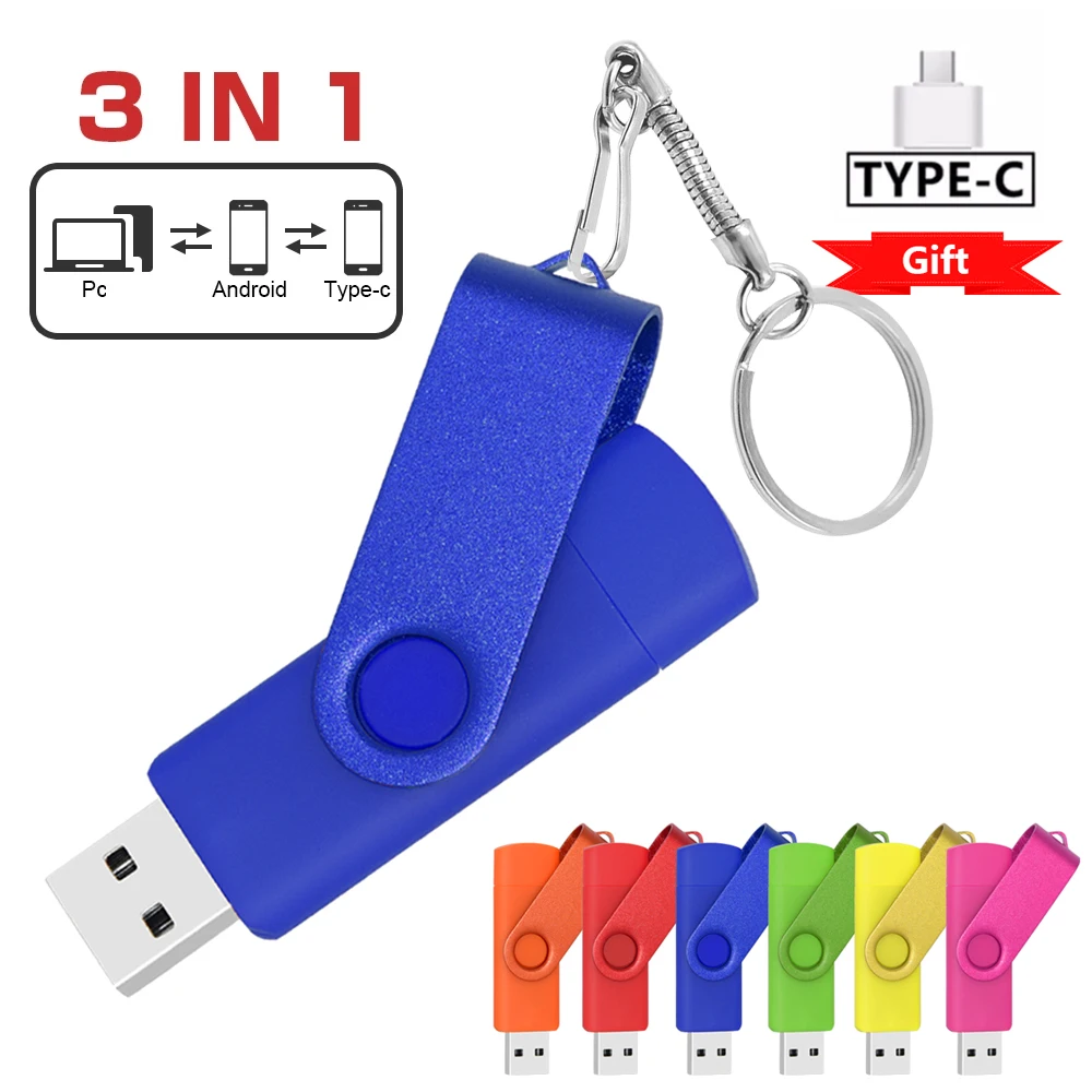 USB флеш накопитель 3 в 1 OTG usb 2 0 128/256 ГБ|USB флэш-накопители| |