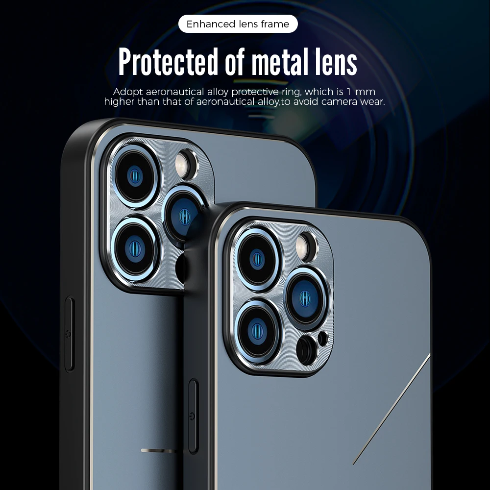 Armor Aluminum Metal Case For iPhone 14 Plus 13 Pro Mini 12 Pro MAX 11 Phone Case Luxury Coque Shockproof Camera Protector Cover