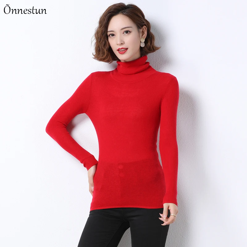 

Turtleneck Wool Sweater Woman New Winter Causal Base Knitwear Pullovers Women Clothes Crop Top Jumper Solid Woman Sweaters
