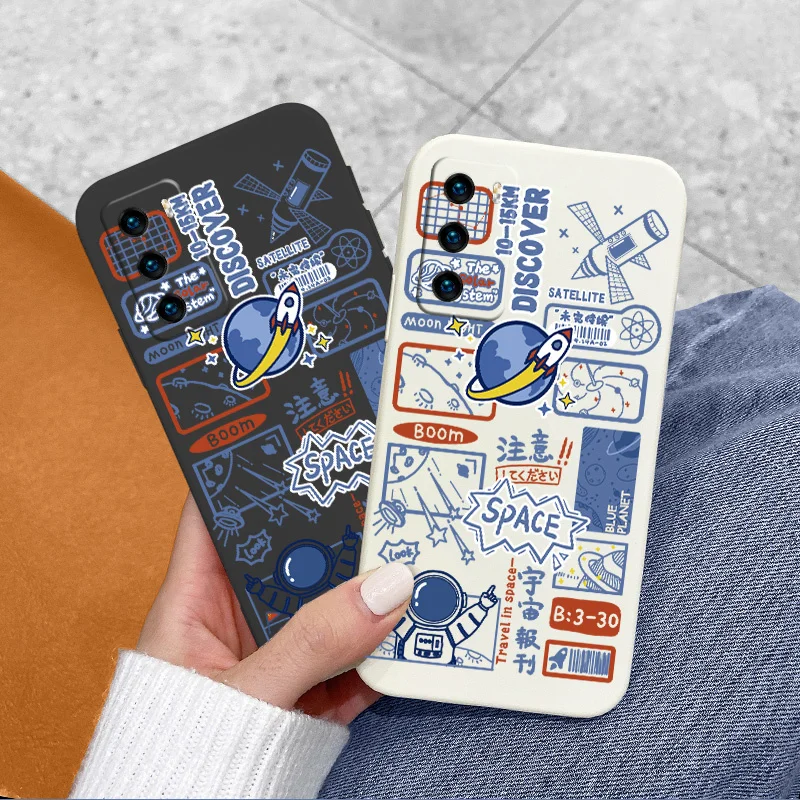 

Cartoon Liquid Silicone Case For Huawei P40 P30 P20 Pro Lite Mate 40 30 20 Pro Lite P Smart 2021 Y7A Ultra Thin Phone Back Cover