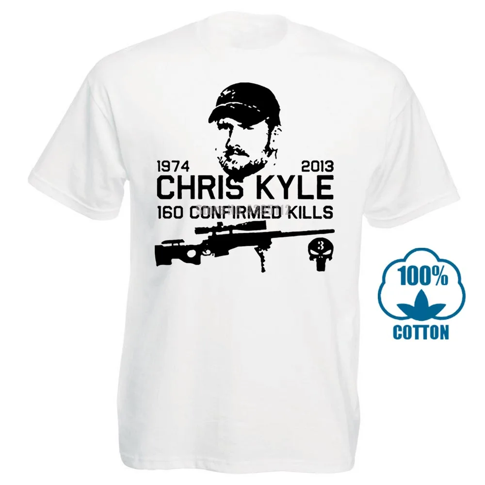 Новинка 2018 летняя крутая футболка забавная с изображением Криса Кайла