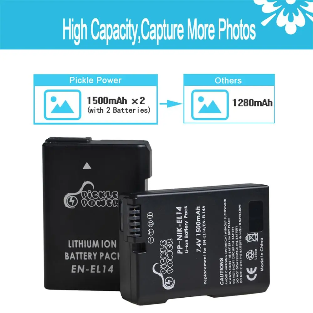 Двойное зарядное устройство с ЖК-дисплеем для Nikon P7800 P7700 P7100 P7000 D5600 D5500 D5300 D5200 D5100