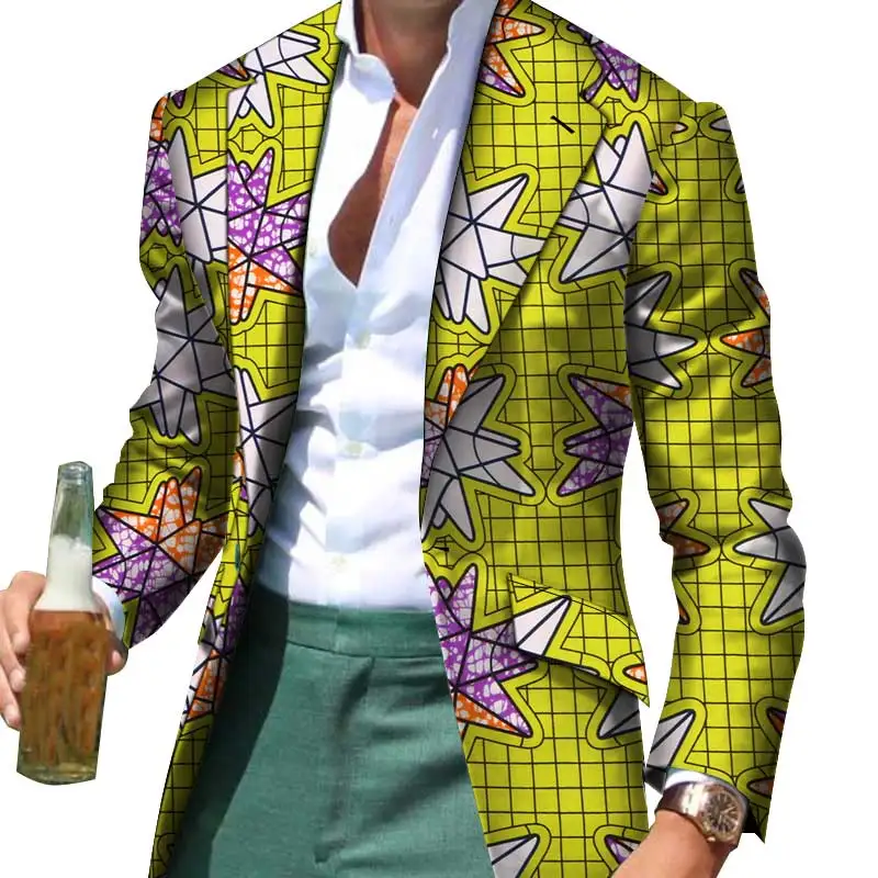 

African Men Clothes Smart Causal Customized Slim Fit Fancy Suit Blazer Jackets Formal Coat Business Dashiki Party Wedding WYN530