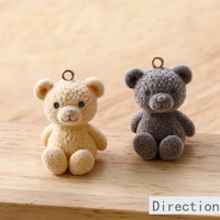 cute micro fleece autumn and winter korean temperament teddy bear doll pendant diy handmade earrings jewelry pendant material