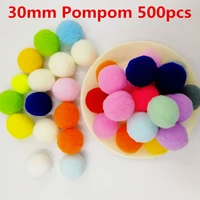 30mm wholesale pompom mixed color soft pom pom plush balls pompon for wedding home decoration diy toys craft