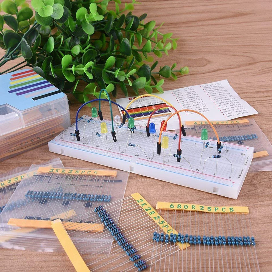 Набор металлических пленочных резисторов 600 шт. 1/4 Вт 30 значений Φ 10R ~ 1 м набор