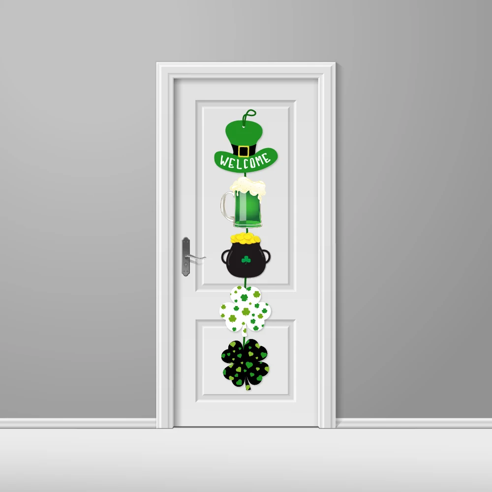 

St Patrick's Day IRISH Theme Party Decoration Green Hats Clover Hanging Banner Door Couplet Decoration Party Supplies