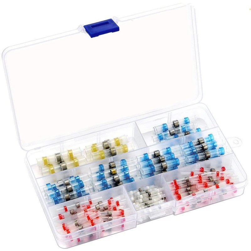

150PCS Solder Seal Wire Connectors Kit Heat Shrink Butt Connectors Waterproof and Insulated Electrical Wire Terminals Waterproof
