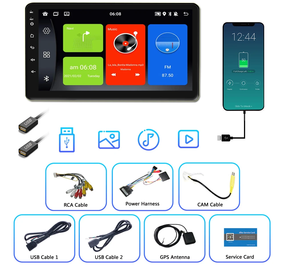 9 дюймов Android 10 0 HD сенсорный Экран 4 ядра автомобильный видеоплеер с поддержкой Wi-Fi