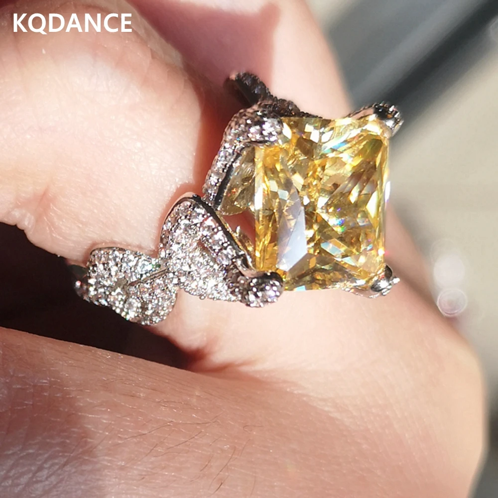

KQDANCE женское роскошное кольцо с изумрудом Рубином танзанитом цитрином зеленым/красным/желтым камнем ювелирные изделия 2021 тренд дропшиппинг