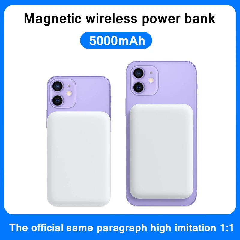 

5000mAh Wireless Magnetic Power Bank 1:1 For iphone 12 12promax For 13 mini charger Mobile Phone powerbank External battery 24 o