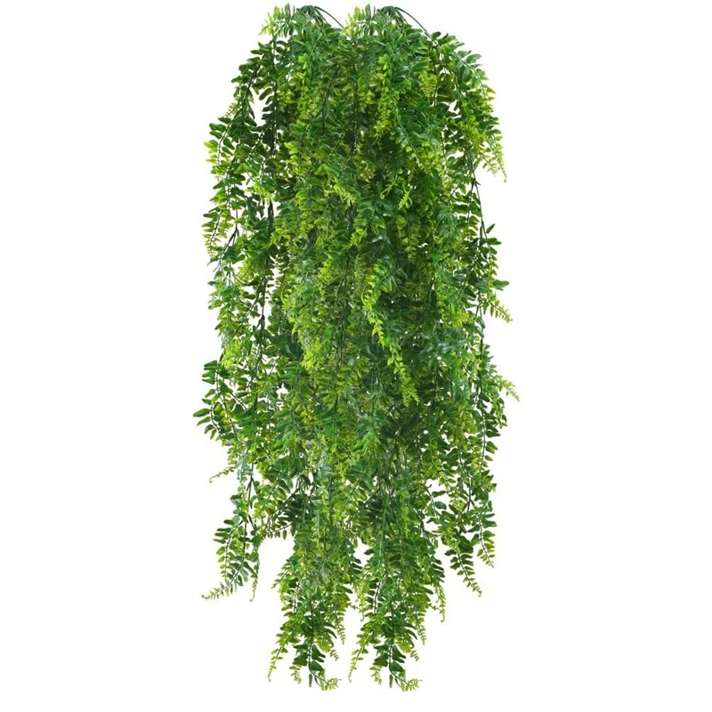 

2 Pcs Artificial Trailing Plants Fake Fern Trailing Plants for Wall Basket Home Garden Hanging Decor 120cm