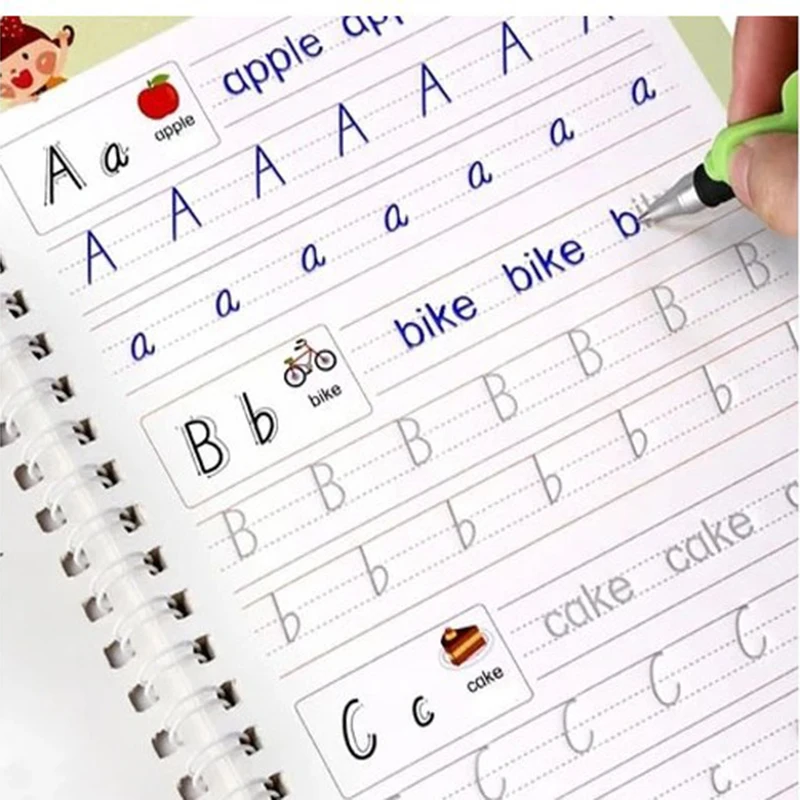 

4 Books Learning Numbers In English Painting Practice Art Book Calculation Practice Book for Calligraphy Writing Toy Copybook