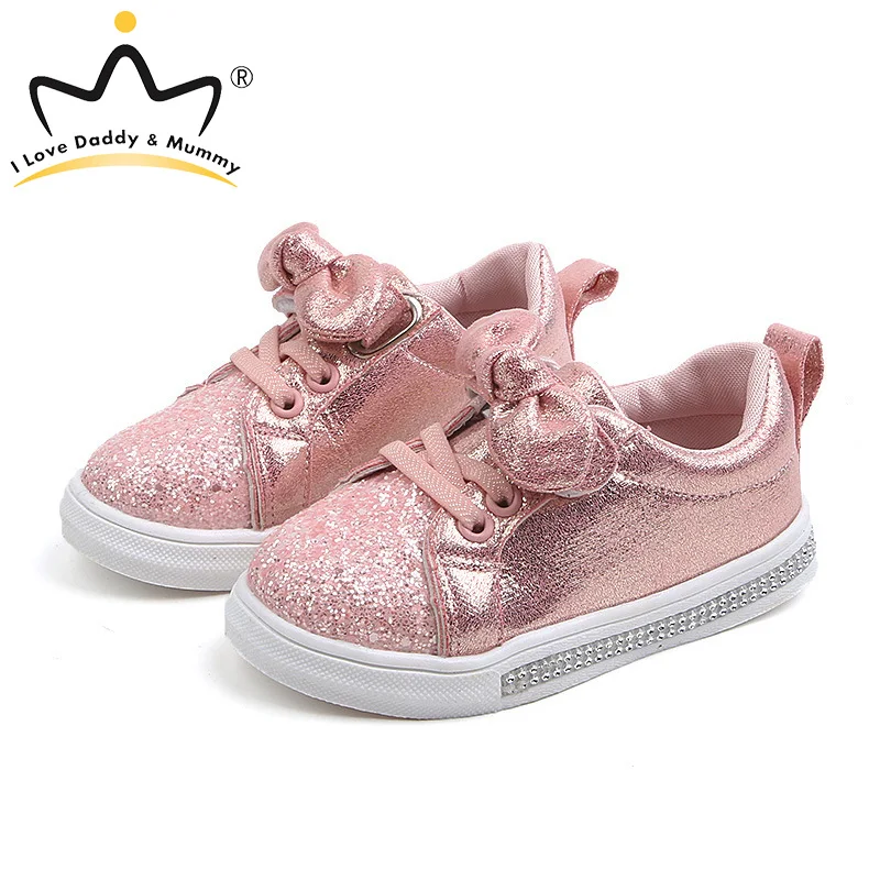 

Туфли для девочек, мягкие, с бантом, на плоской подошве