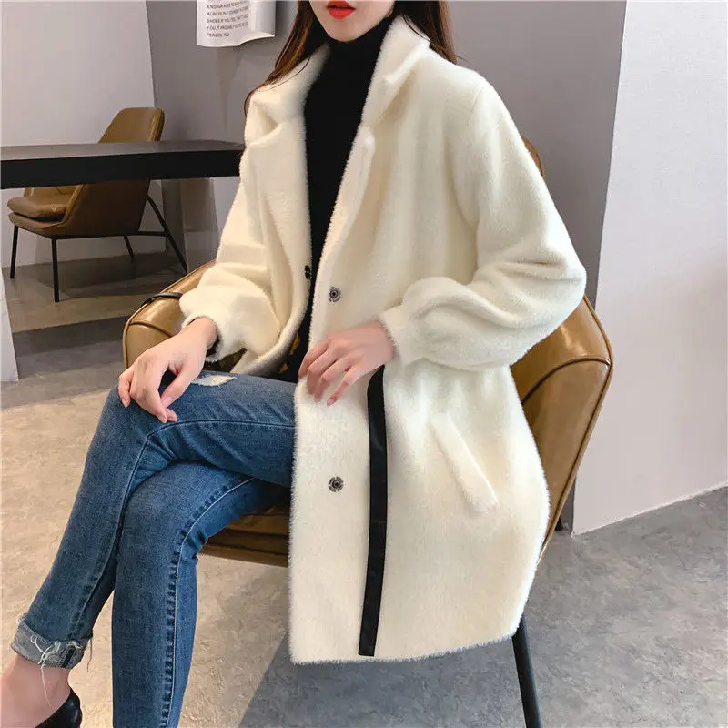 

Cardigan Sweater Coat 2021 New Women's Autumn Winter Knitted Top Female Loose Plus Size Solid Sweater Ladies Outerwear X314