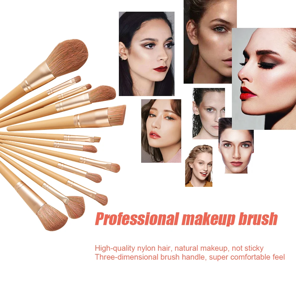 12Pcs Professional Makeup Soft Brushes Set Eye Shadow Eyebrow Comb Eyelash Foundation Powder Brush Tools Cosmetic