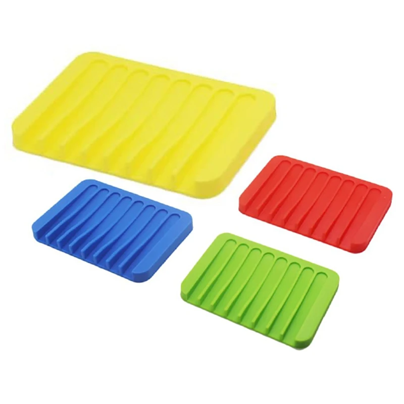 

Comb Drain Soap Dishes Holder Silicone Anti-Slip Drain Rack for Kitchen/Counter Top, Keep Bars Dry,Easy Cleaning