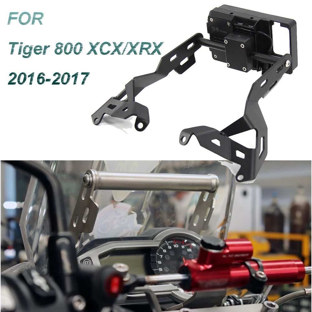 

Motorcycle FOR Tiger 800 XCX XRX XC XR 2017 2016 Front Phone Stand Holder Smartphone Phone GPS Navigaton Plate Bracket 2015-2017