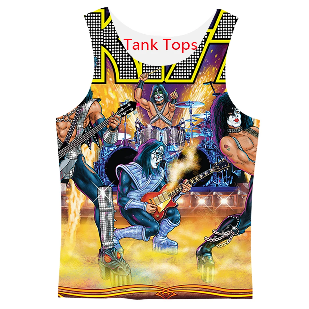 Толстовка с 3D-принтом kiss band рок-коллаж футболка свитшот штаны Мужской Забавный