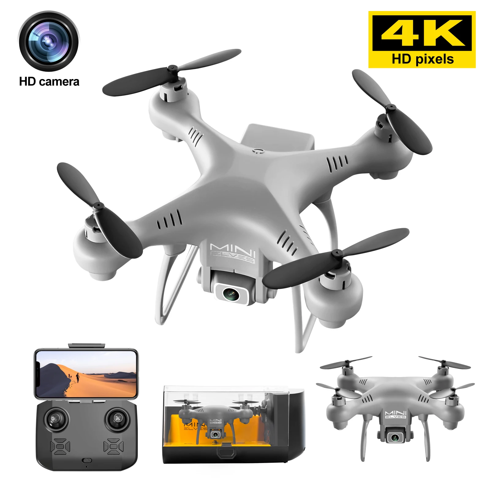 

2022 New Gift Drone KY908 Mini With 4K HD Camera WiFi FPV Air Pressure Altitude Hold One-Key Return 360 Rolling RC Helicopter