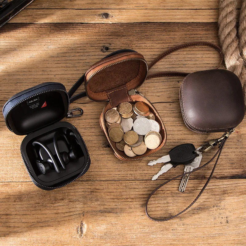 Винтажный чехол Powerbeats Pro для мелочи из натуральной кожи беспроводных Bluetooth