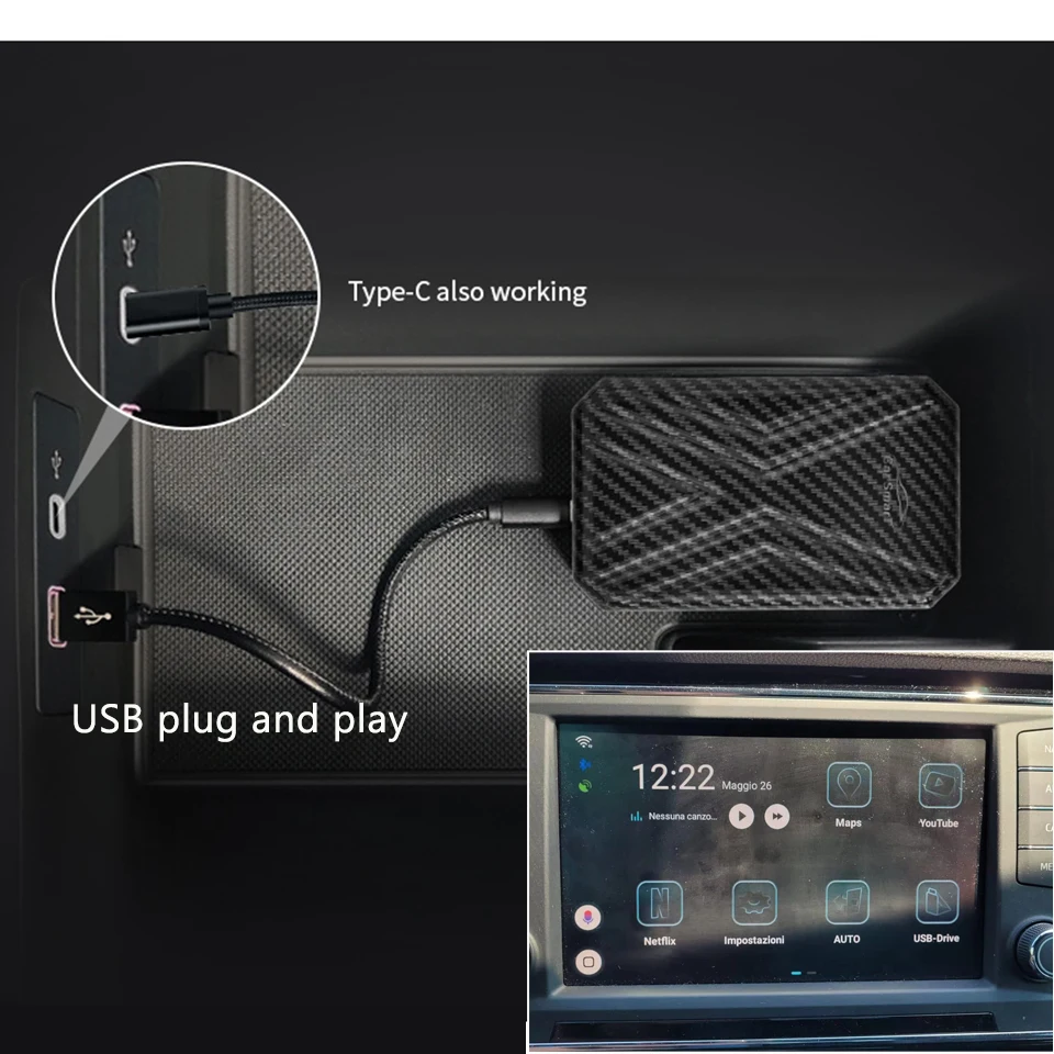 Новая Обновленная Универсальная автомобильная Android система Carplay 4 + 64 ГБ USB AI