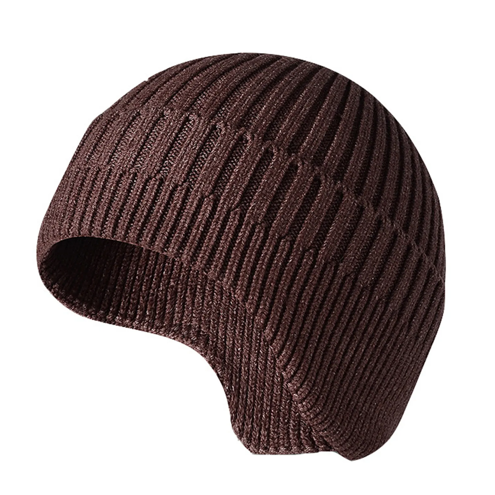 Womens Bomber Hats Female Casual Skullies Winter Knitted Beanie Earflap Hat Warm Knit Skull Cap Men Chapeau Femme | Аксессуары для