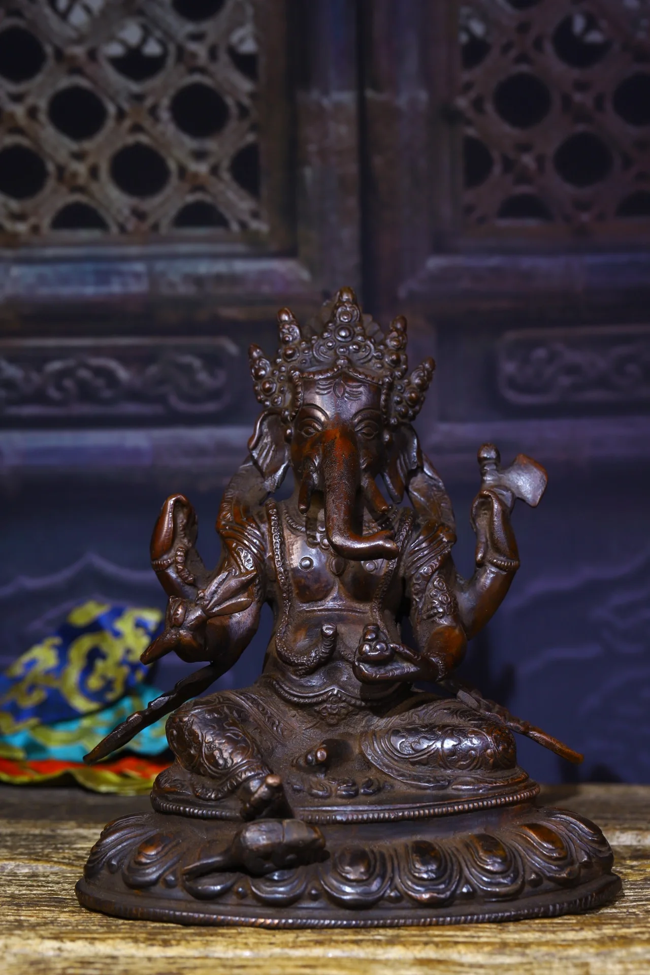 8 &quotТибетский буддизм Лима бронзовый гравированный слон ствол Бога Статуя Будды