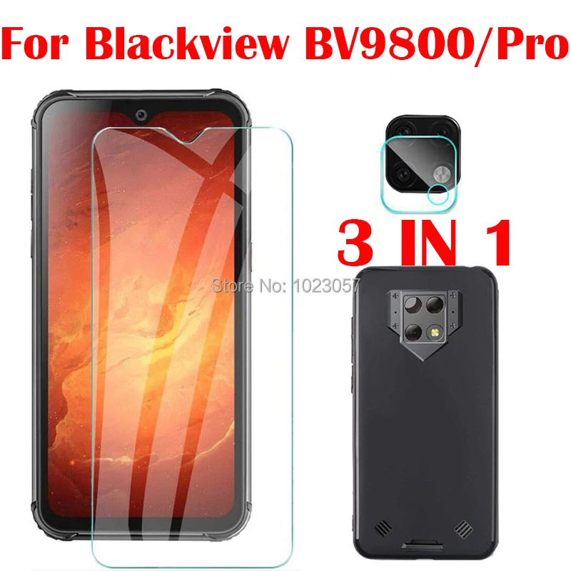 

3-in-1 Case + Camera Tempered Glass On For Blackview BV9800 6.3 Screen Protector Glass For Blackview BV9800 Pro