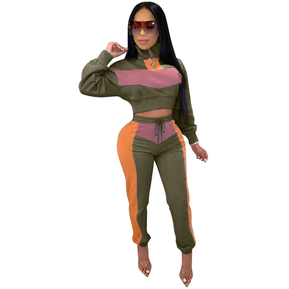 Осенне зимний женский комплект спортивный костюм укороченный топ с длинными