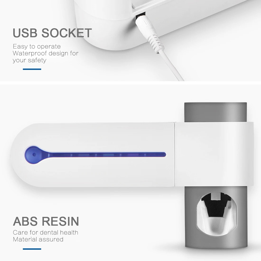 3 в 1 Антибактериальный держатель зубной щетки УФ стерилизатор зубных щеток