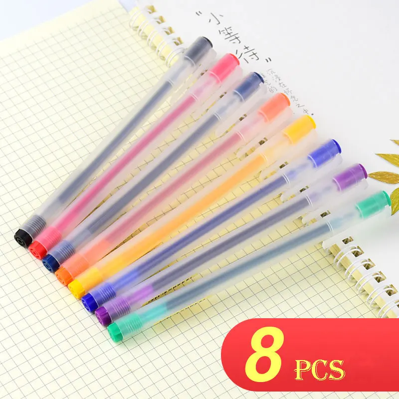 8 шт Цветной гелевые ручки школы шариковых ручек Канцелярские Журнал поставок| |