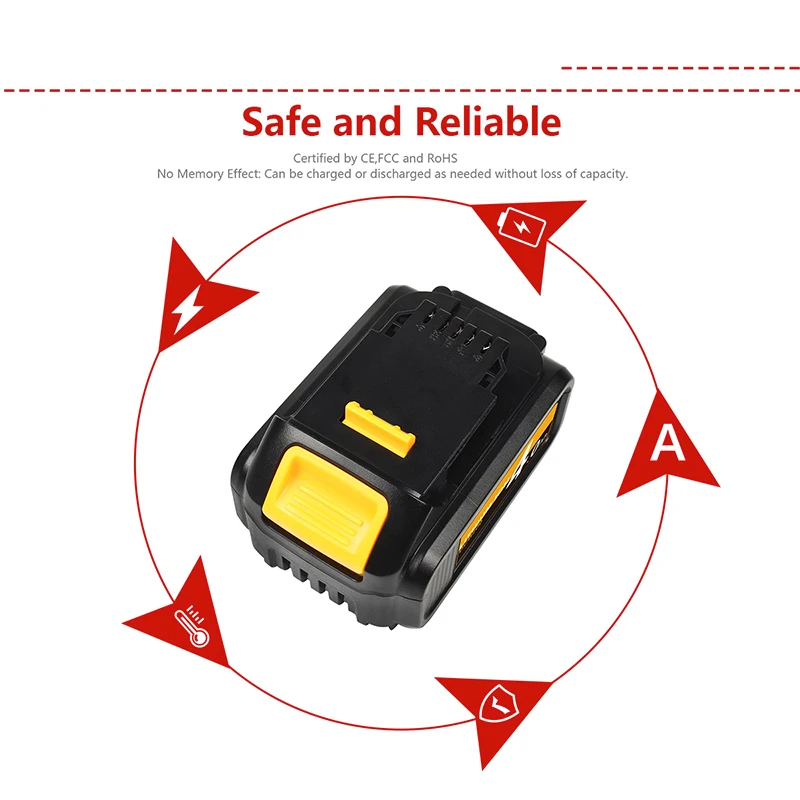Сменный аккумулятор DCB200 DCB180 XRP 4000 мАч для Dewalt DCB182 DCB204 DCB205 DCB206 DCB205-2 DCD985B DCD771C2 DCS355D1