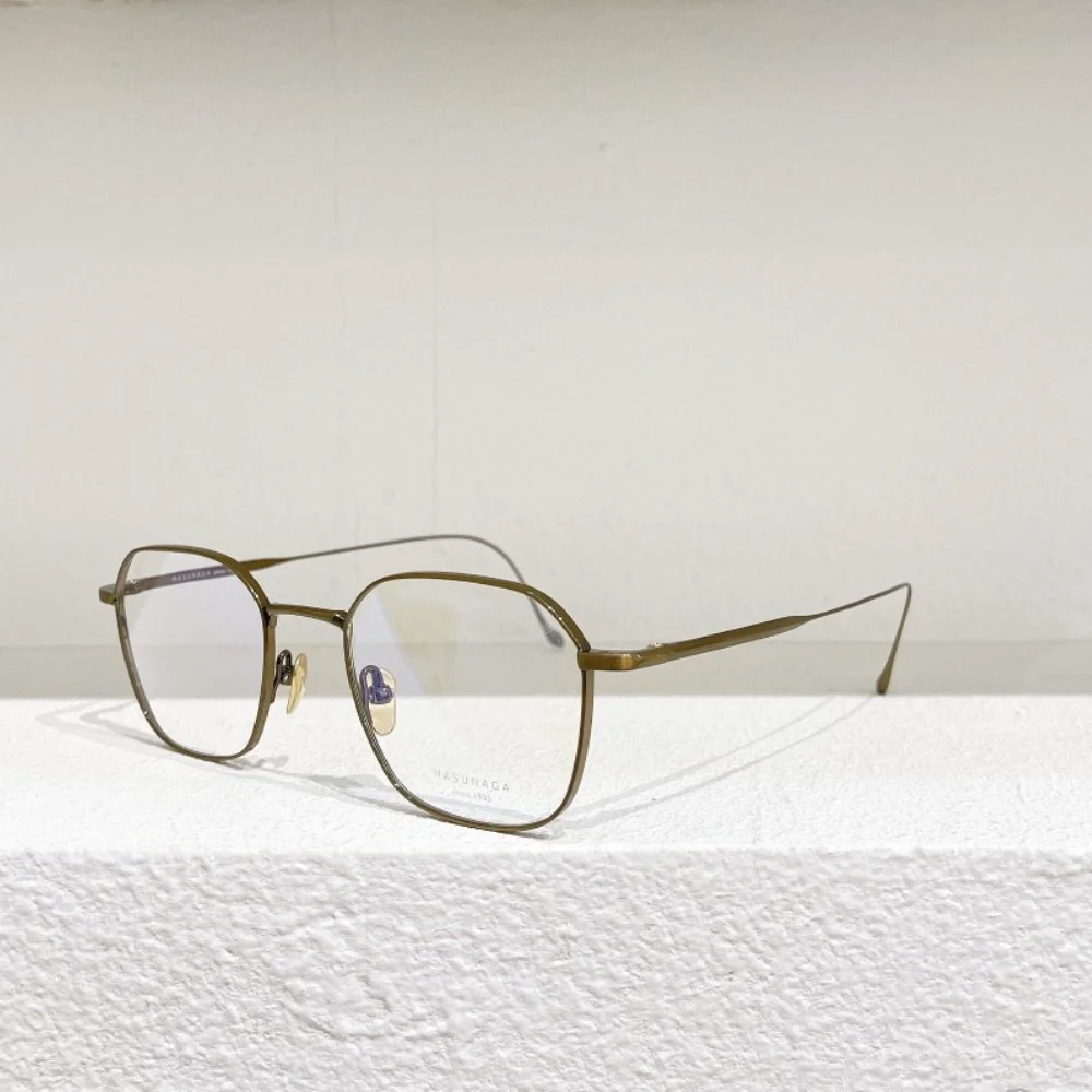 MASU Glasses Pure Titanium Frame Japanese Retro Personality Square Myopia Glasses Frame Can Equipped With Prescription Lenses